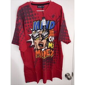 Contender Shirt Mens 3XL Red Mind On My Money $100 Bills Comic‎ Book Art